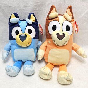 TY Beanie Baby - BLUEY & MUM Children's Show Cartoon Soft Plush Stuffies 2- New